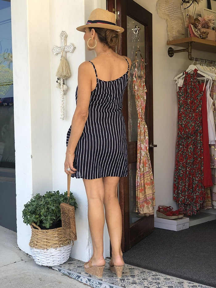 Charlie Wrap Dress - Navy Stripe