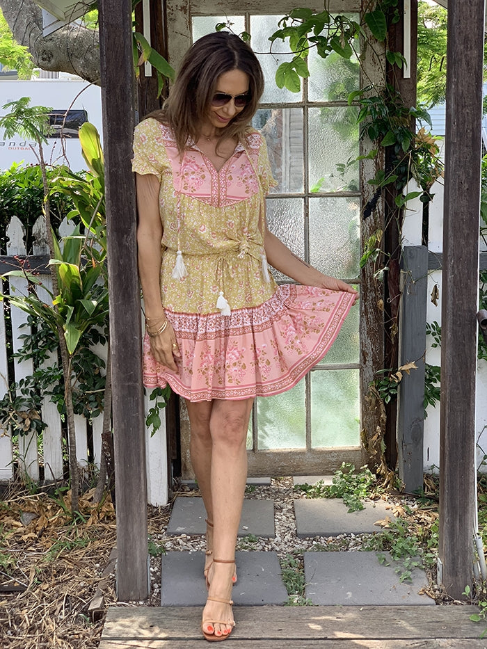 Tabitha Top - Mustard Floral