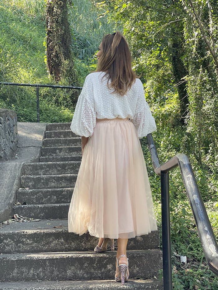 Nude Tulle Skirt