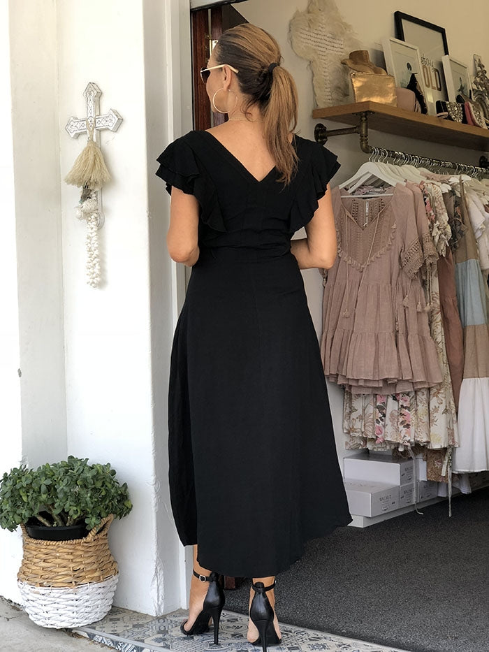 Monroe Linen Dress - Black