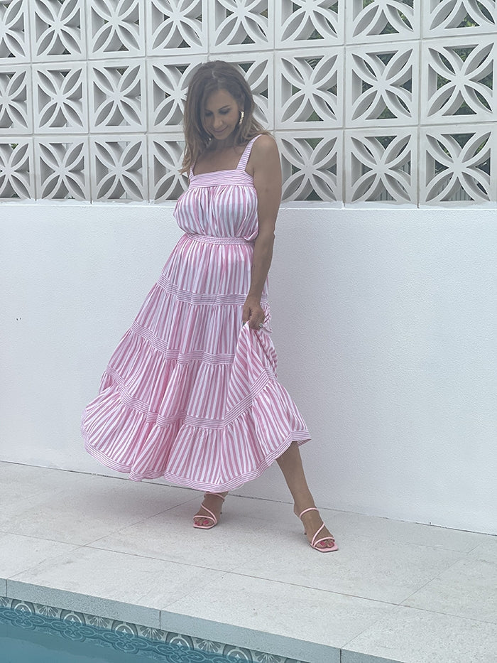 Candy Pink Stripe Skirt