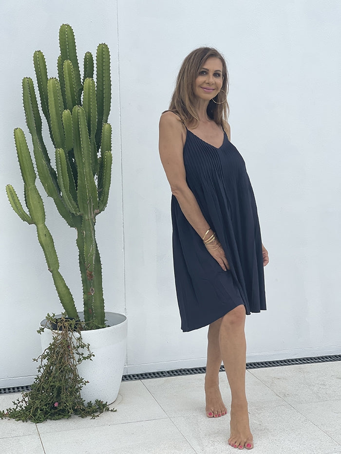 San Sebastian Midi Dress - Navy