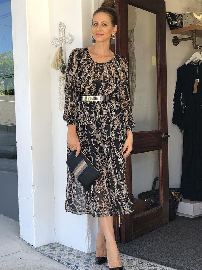 Hayley Leaf Print Dress