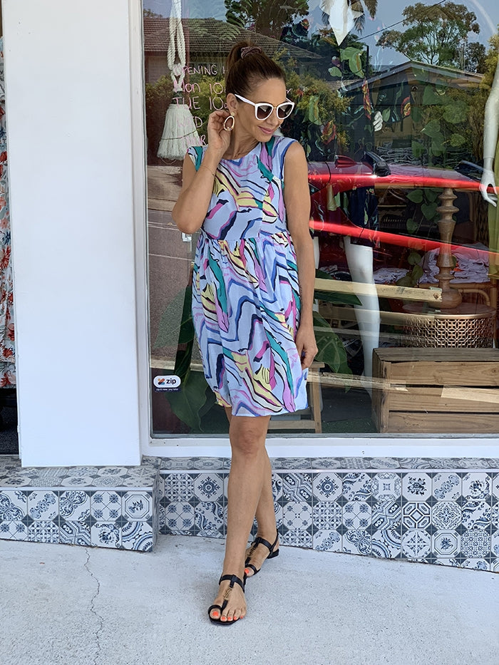 Groovy Chic Dress - Blue