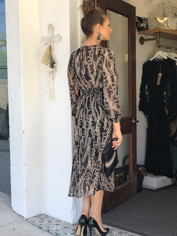 Hayley Leaf Print Dress