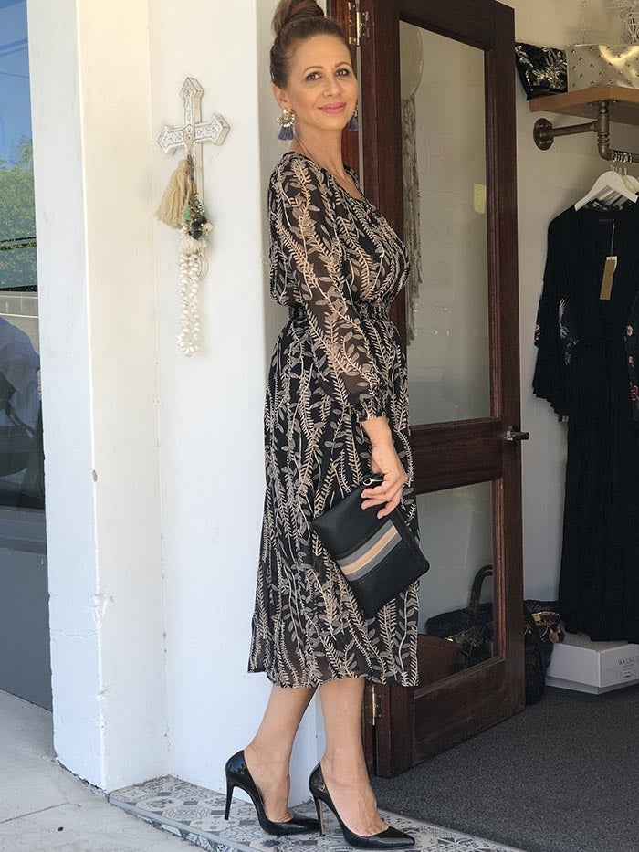 Hayley Leaf Print Dress