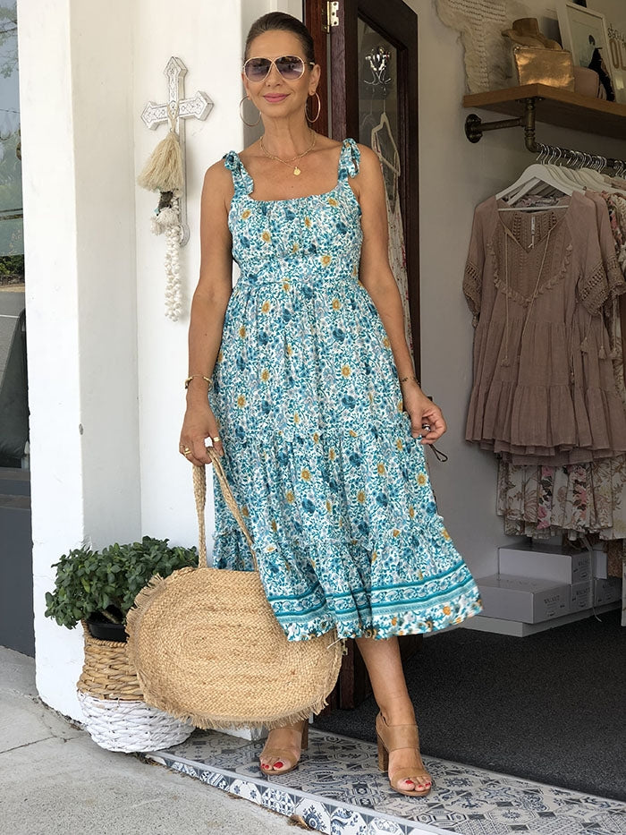 Majorie Dress - Teal Floral