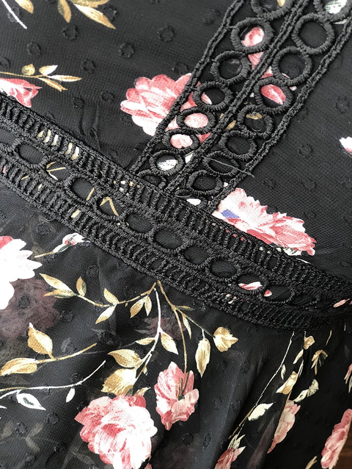 Amora Dress - Black Floral