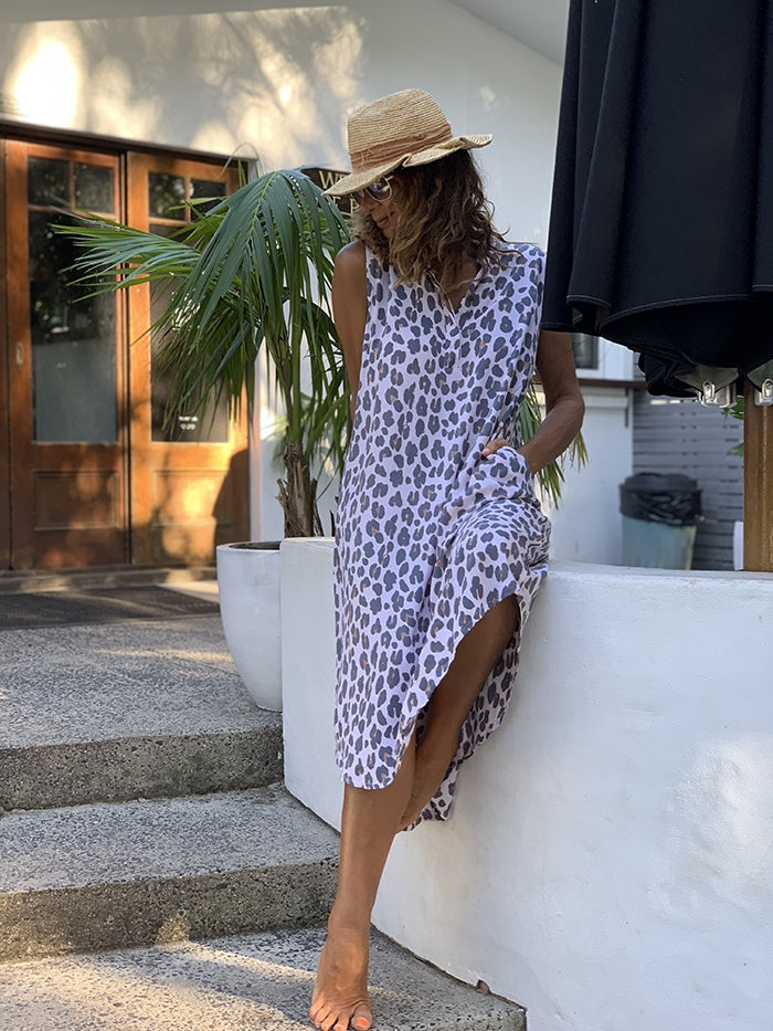 Leopard Midi Shirt Dress