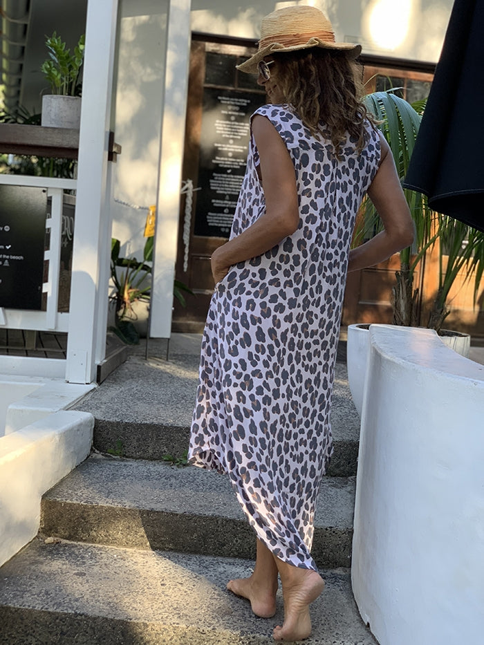 Leopard Midi Shirt Dress