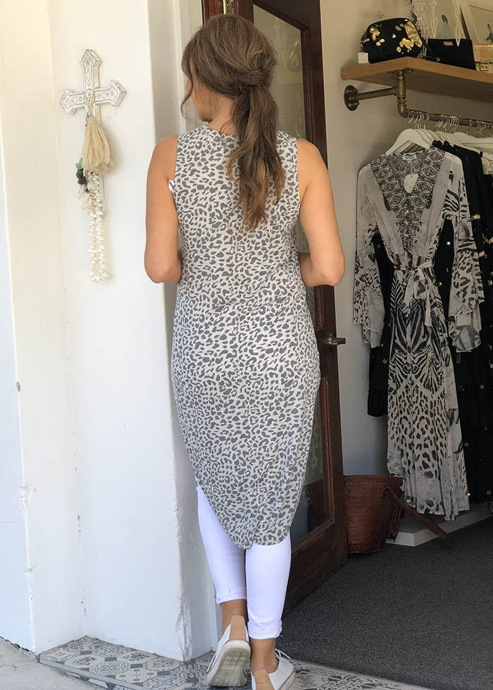 Grey Leopard Hilo Top