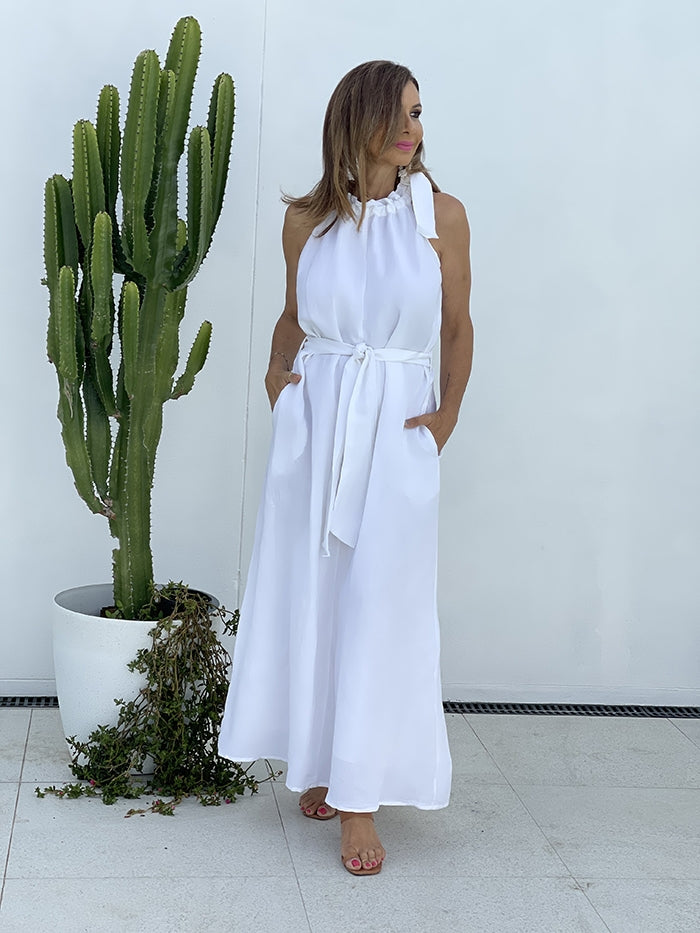 Lucia Dress - White Linen
