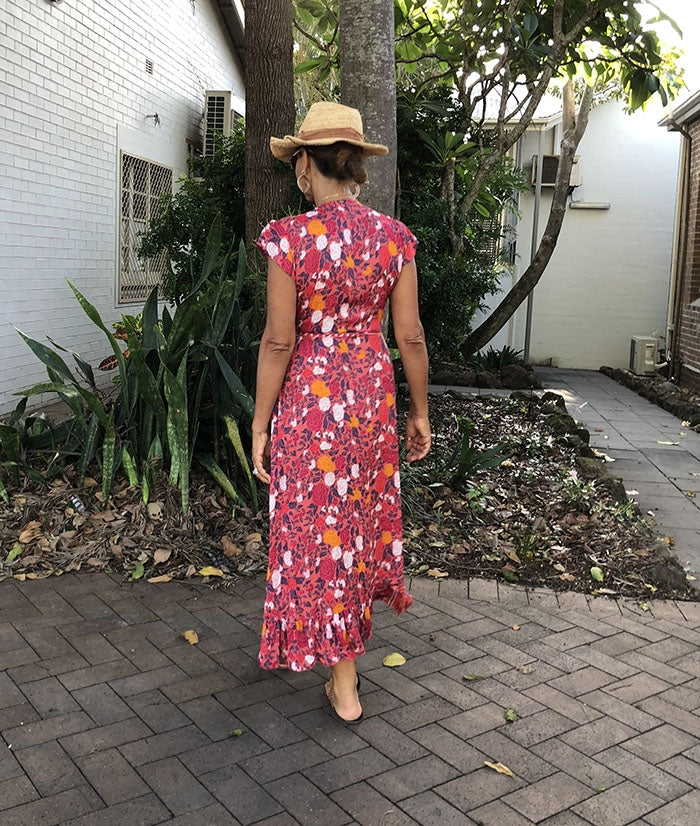 Red Festive Wrap Dress