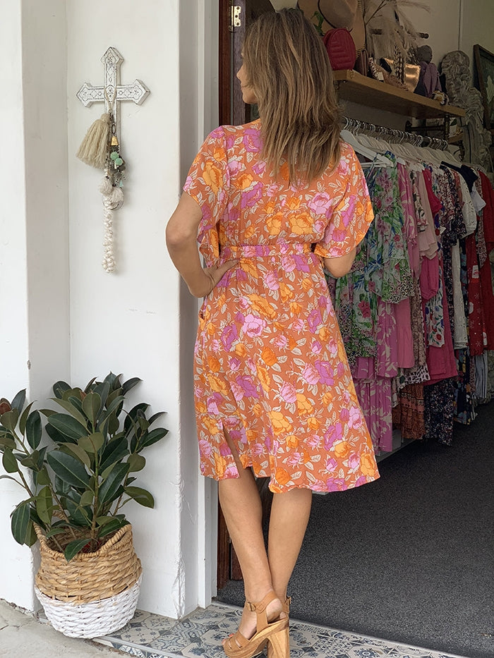 La Floridita Midi Dress - Orange