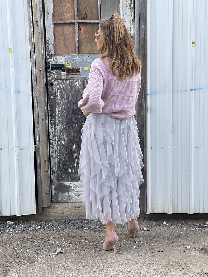 Tulle Belle Skirt - Silver