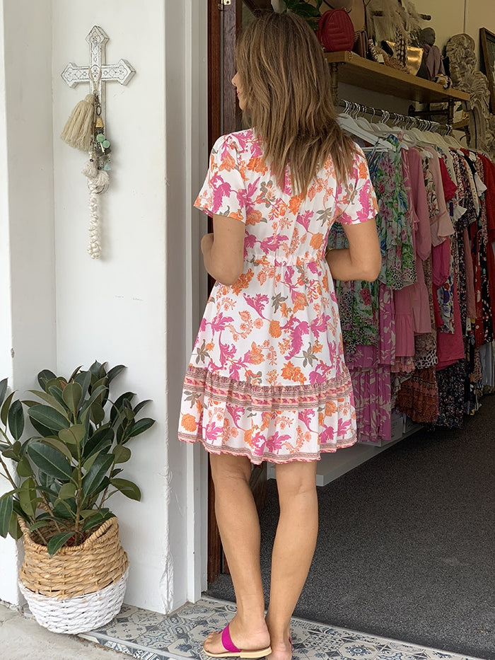 Lorika Dress - White floral