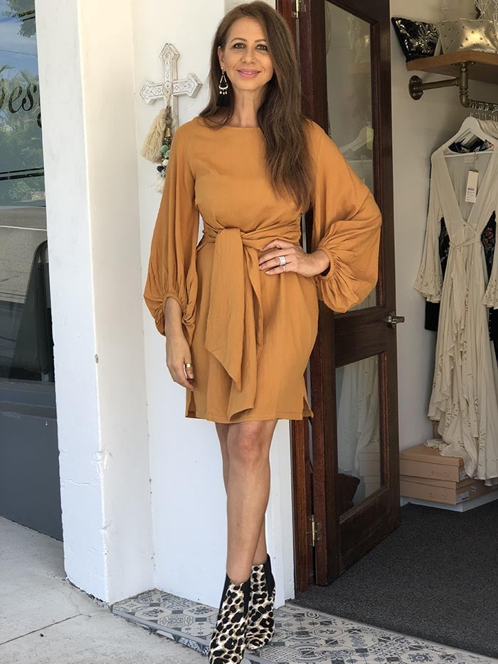 Forget me knot Dress - Tan