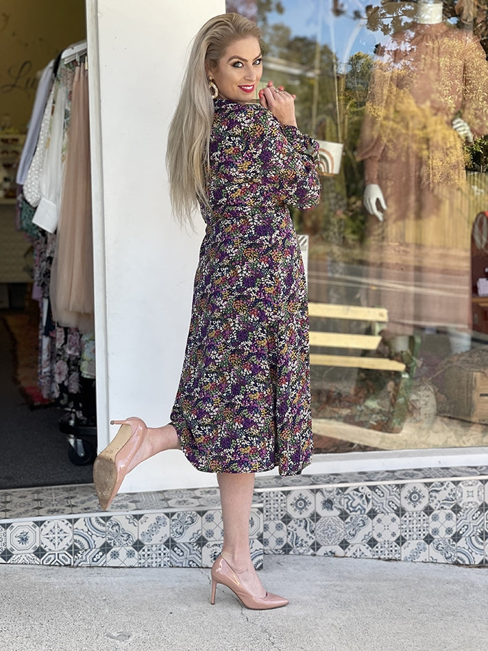 Plum Floral Fields Dress