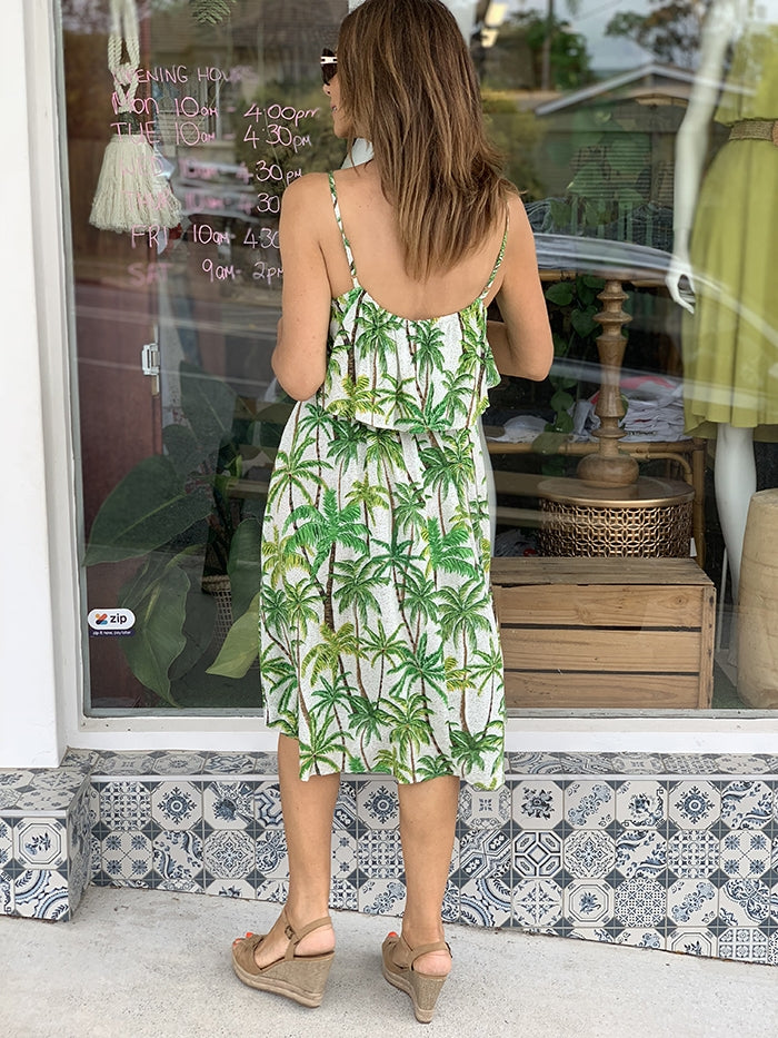 Paradise Dress - White Palm