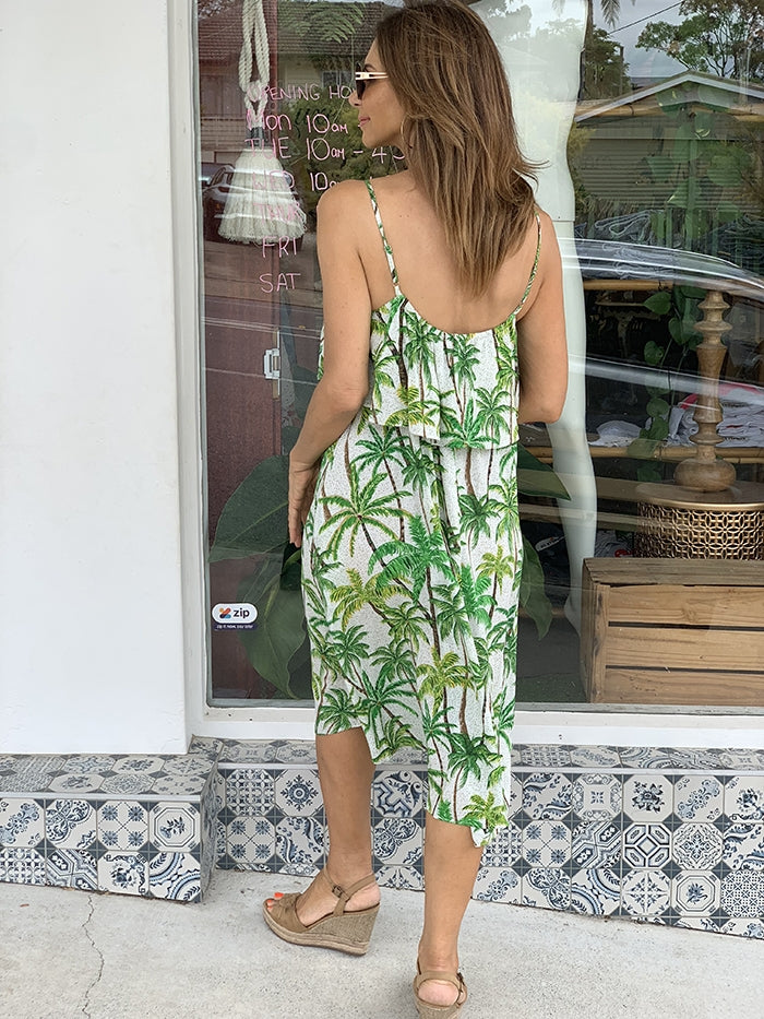 Paradise Dress - White Palm