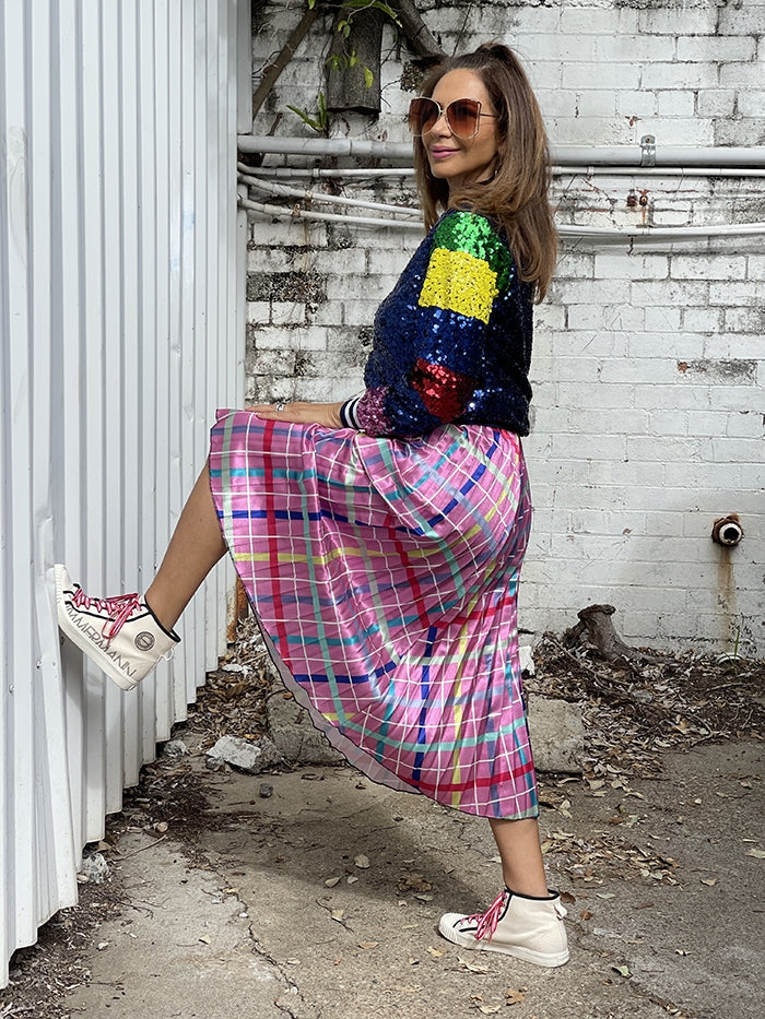 Pink Checkers Skirt