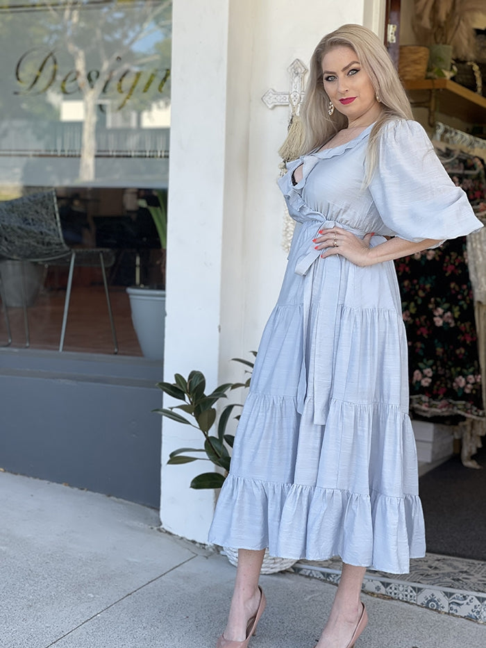 Remi Wrap Dress - Soft Blue