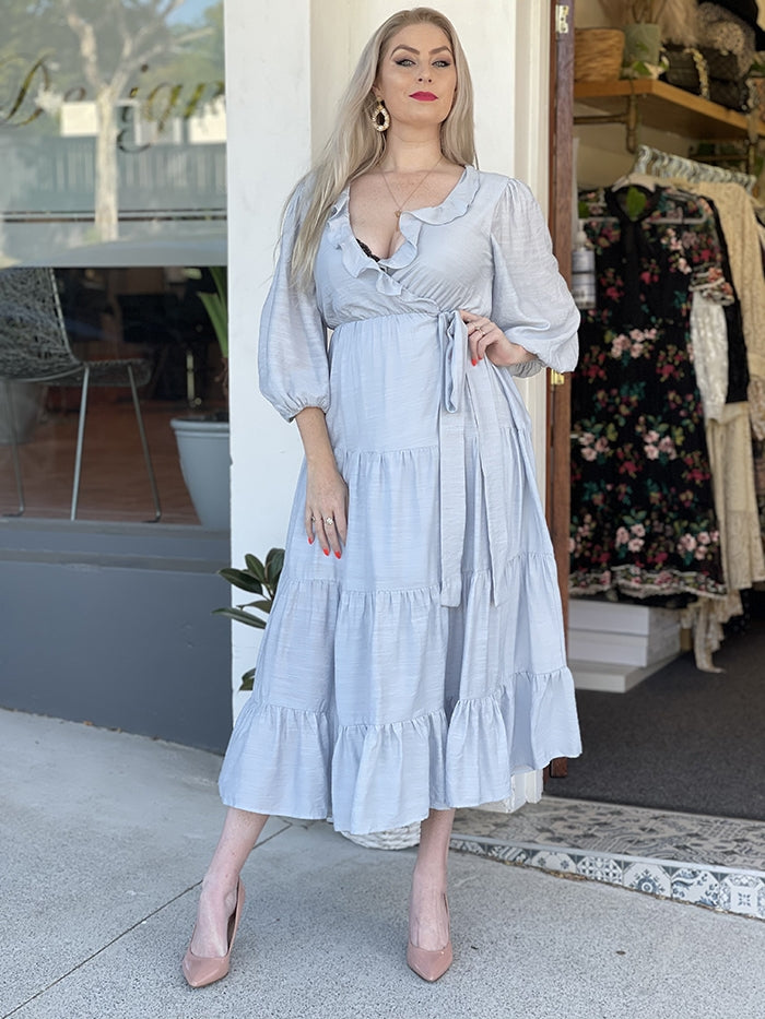 Remi Wrap Dress - Soft Blue