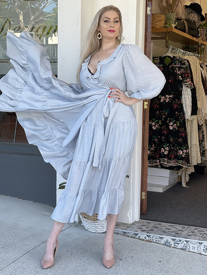 Remi Wrap Dress - Soft Blue