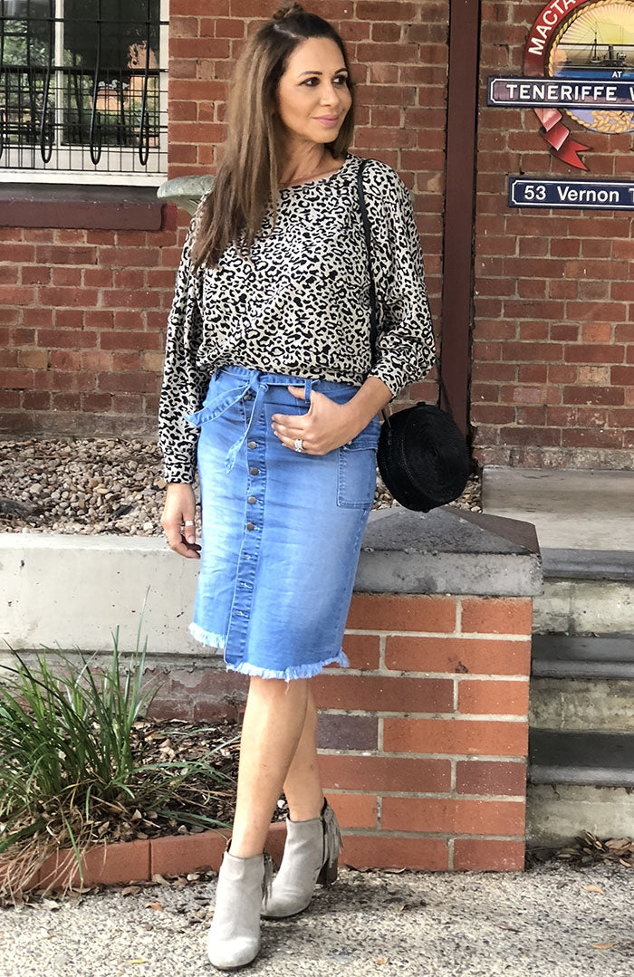 Leopard Knot Top