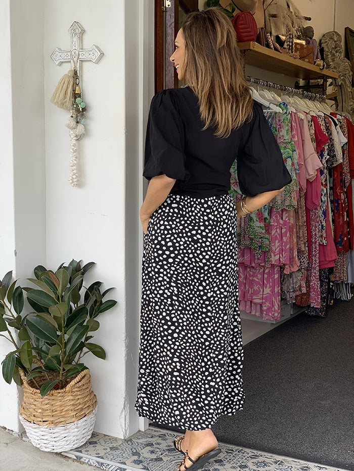 Kenzie Spot Skirt - Black