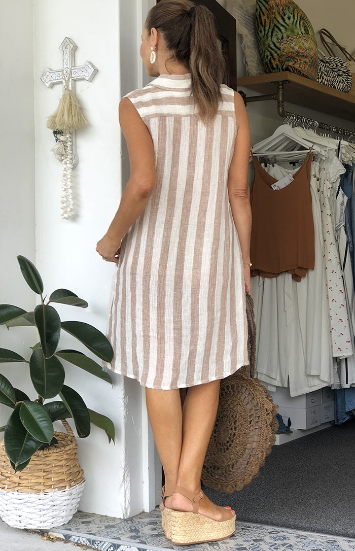 Brasilia Dress - Natural Stripe