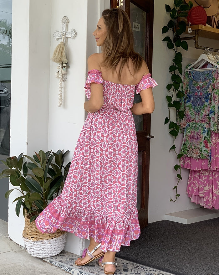 Desert Summer Off The Shoulder Dress