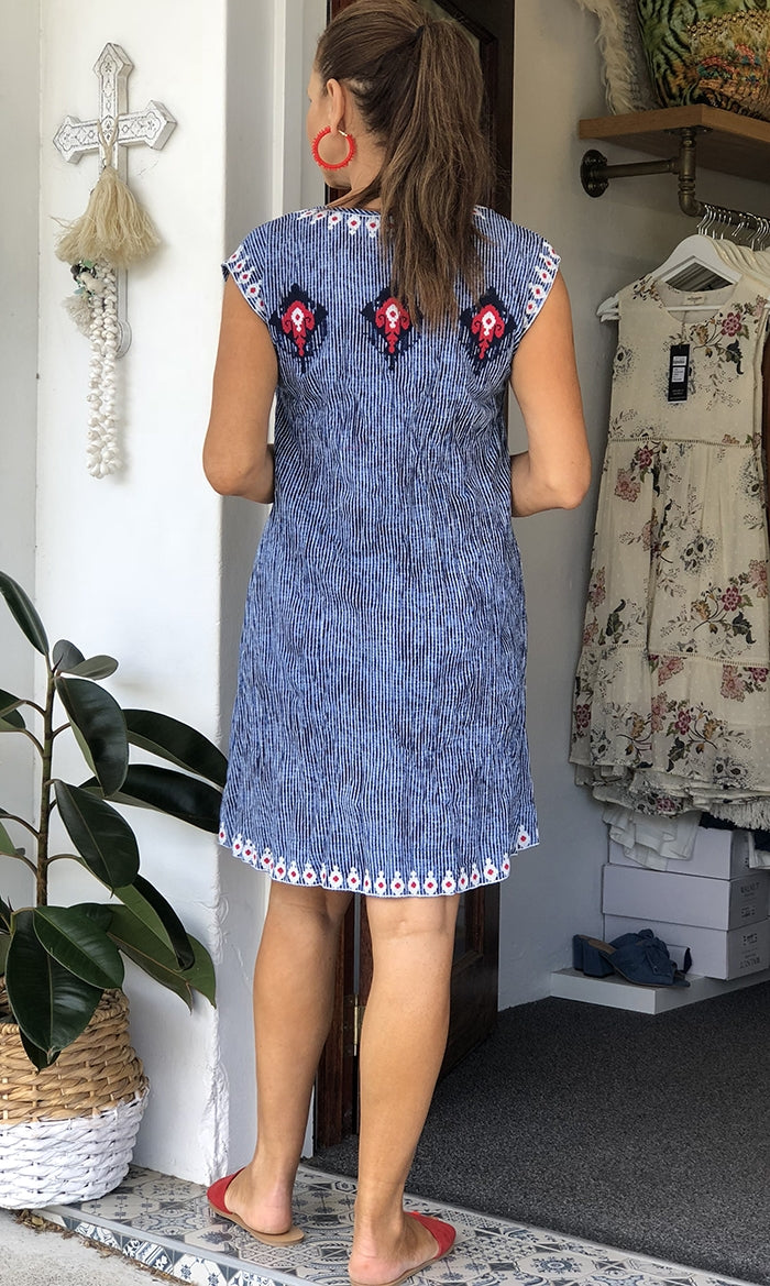 Ikat Dress - Indigo