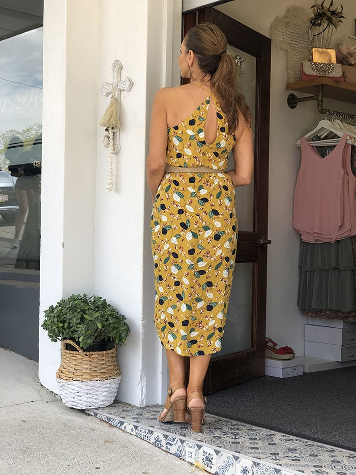 Climbing Ivy Dress - Mustard