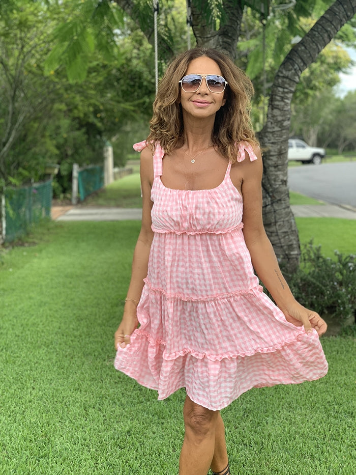 Kaycee Sundress - Pink Gingham