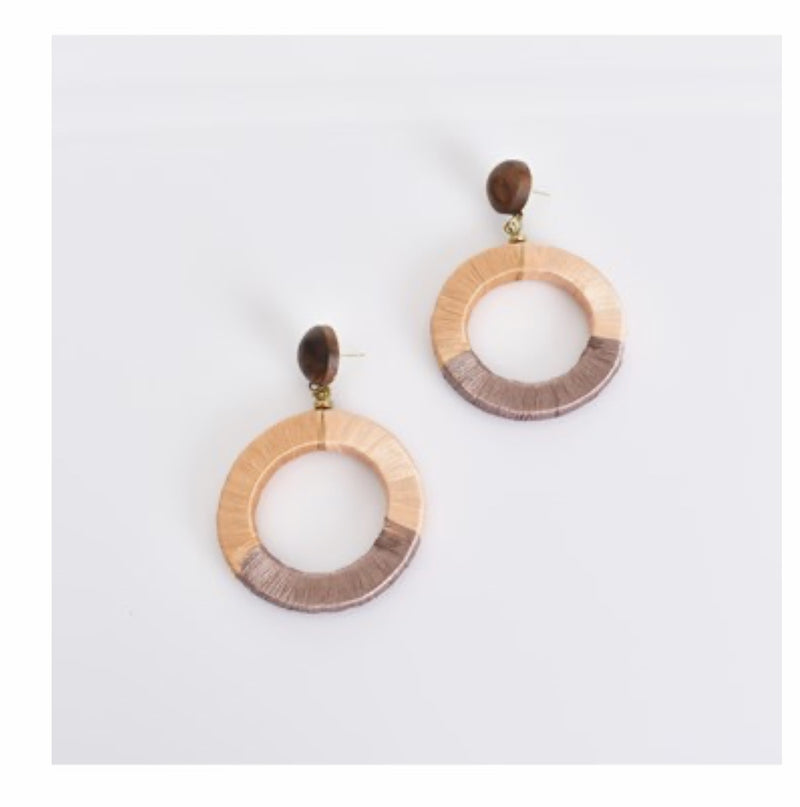 Wrapped Cotton Hoops - Peach