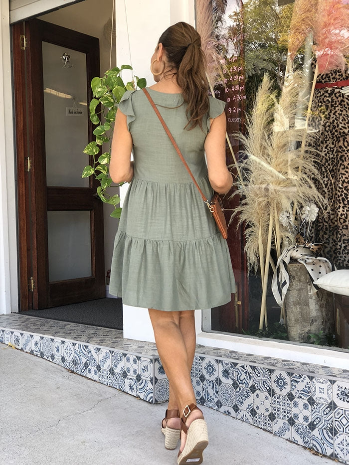 Bondi Shores Dress - Khaki