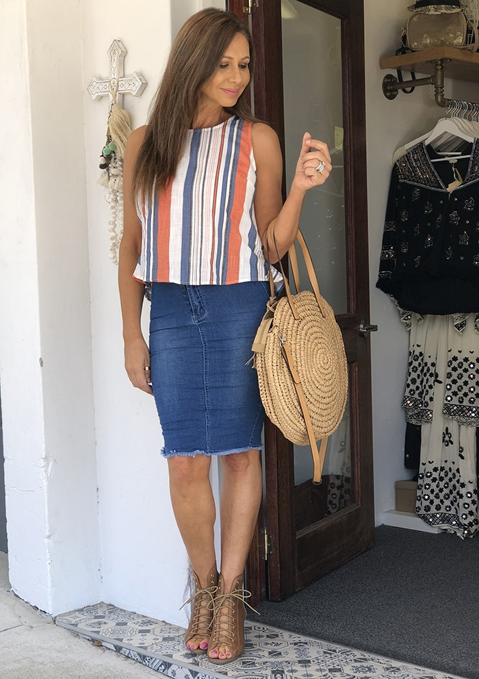 Frayed Edge Denim skirt