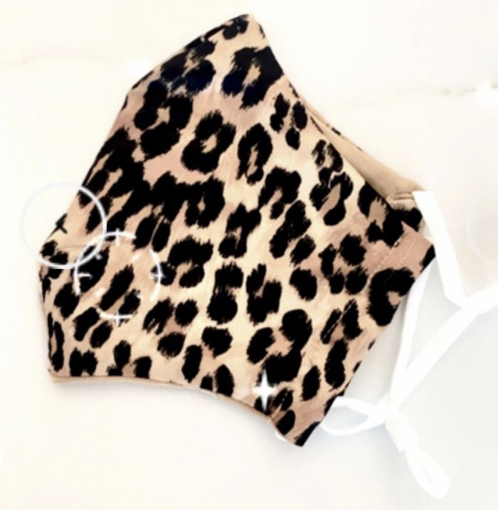 Face Mask - Tan Leopard Silk