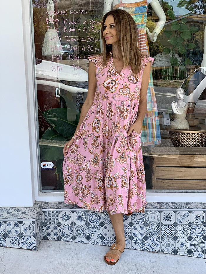 Yvette Dress - Pink Floral
