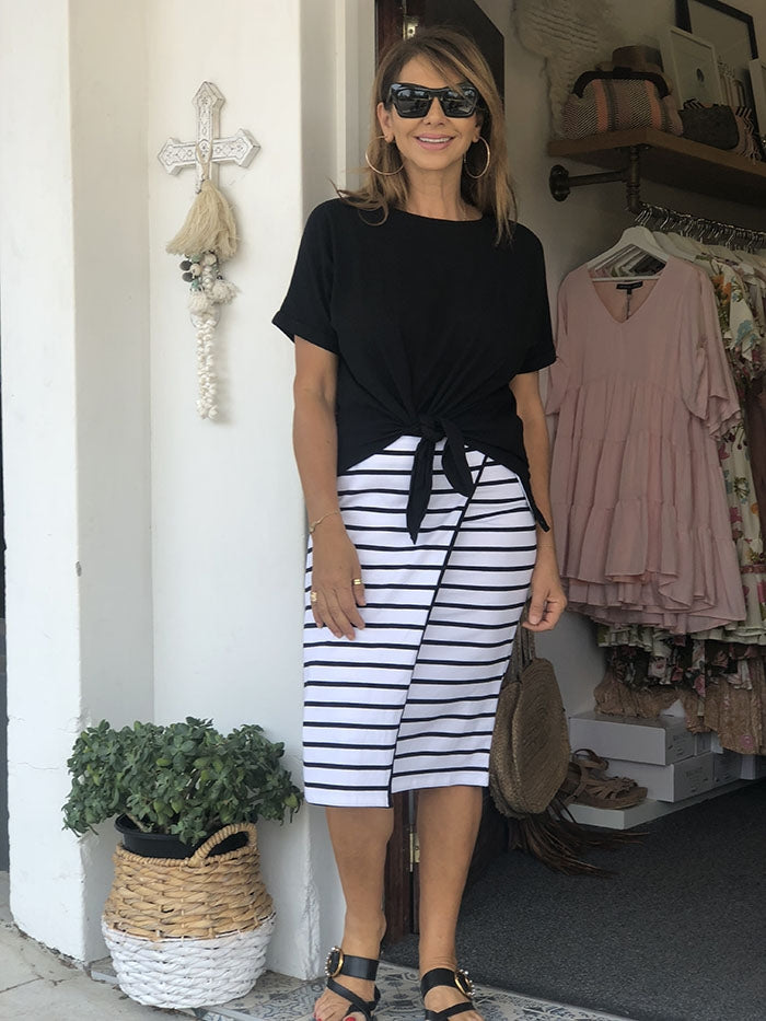 Lana Midi Skirt - Stripe