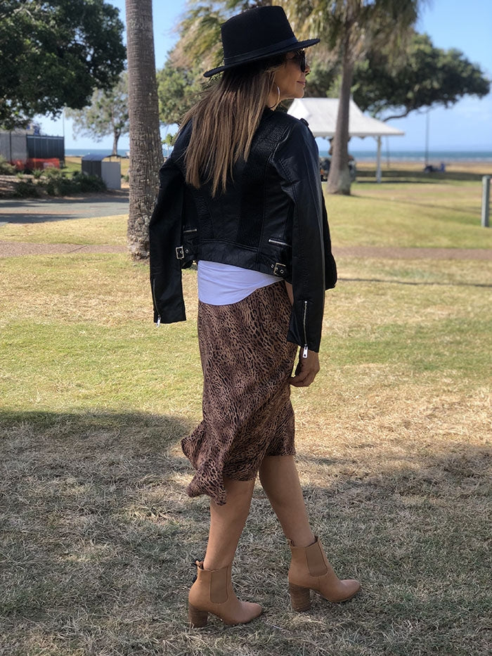 Tiger Midi Skirt - Rust