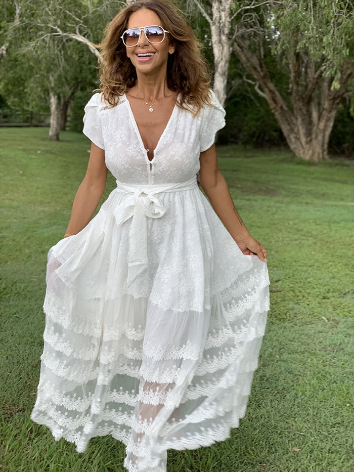 Snow White Lace Pandora Maxi Style Me Luxe Snow White Lace Pandora Maxi Style Me Luxe