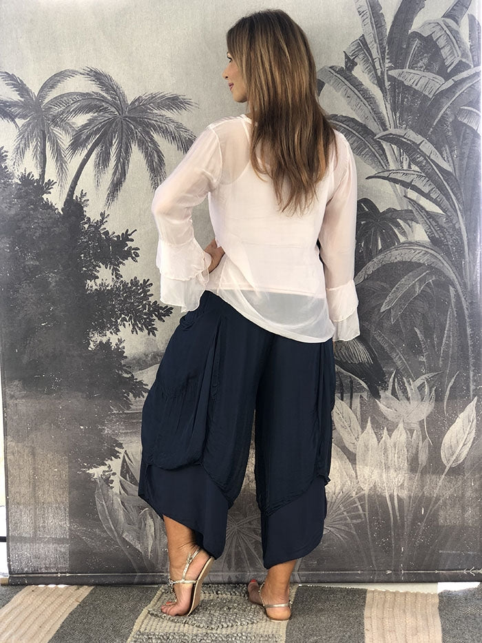 Atrium Silk Top - Blush
