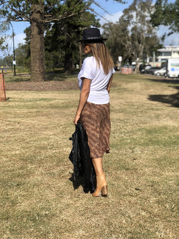 Tiger Midi Skirt - Rust
