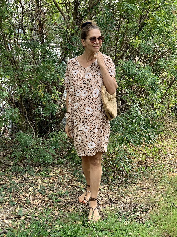 Havana Pocket Dress - Beige Leopard