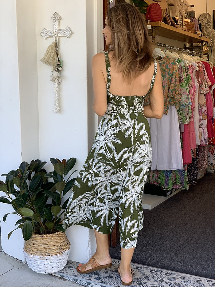 Olive Palm Jumpsuit