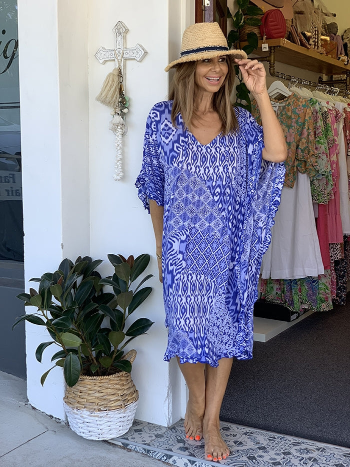 Blue Frill Kaftan