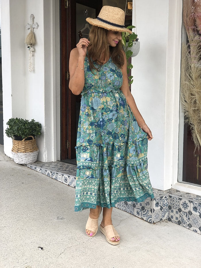 Eisley Dress - Teal Floral