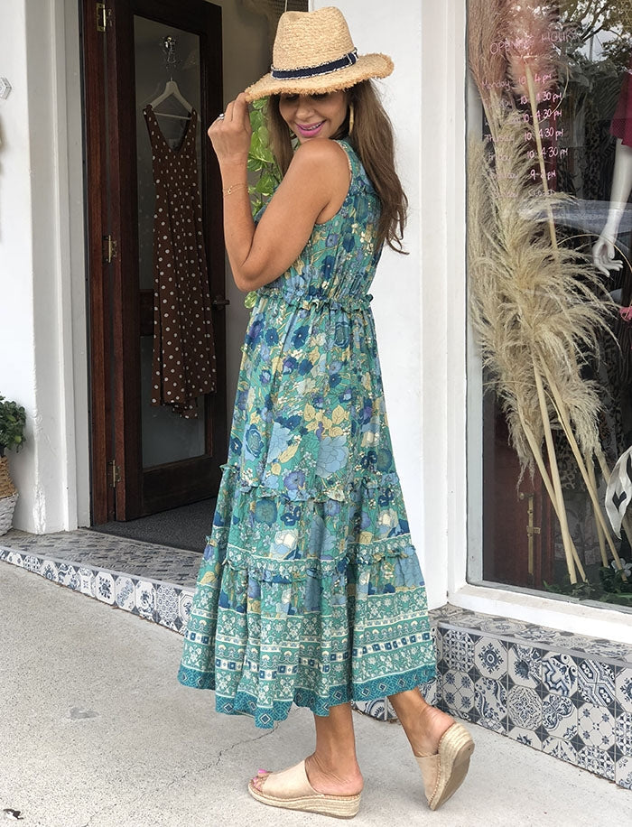Eisley Dress - Teal Floral